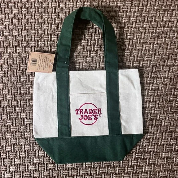 Trader Joe’s Forest Green Mini Canvas Tote Bag - Picture 3 of 3
